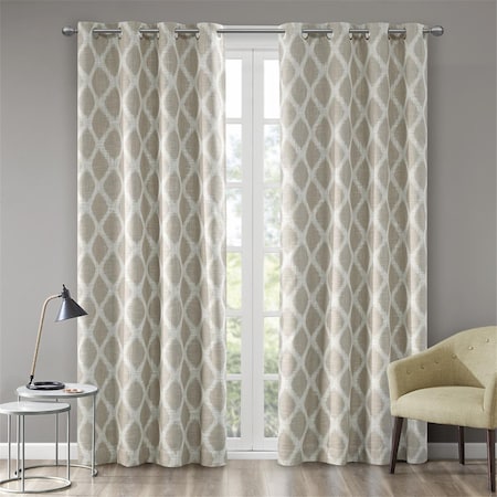 Sunsmart 50 x 84 in. Printed Ikat Blackout Panel - Taupe SS40-0072